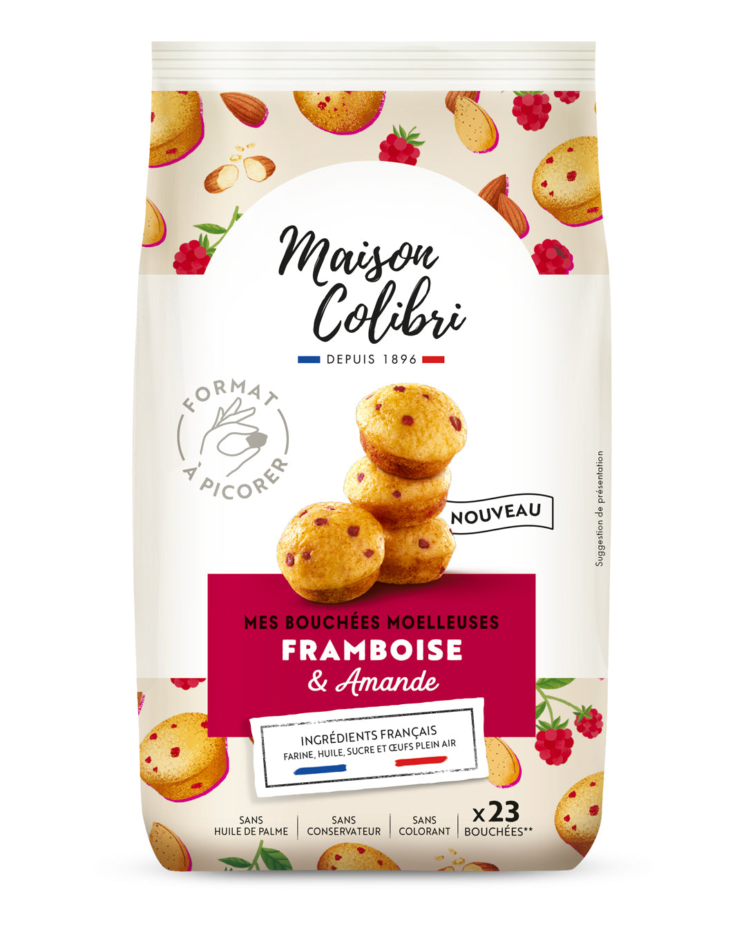 MAISON COLIBRI Soft Raspberry & Almond Bites 230g
