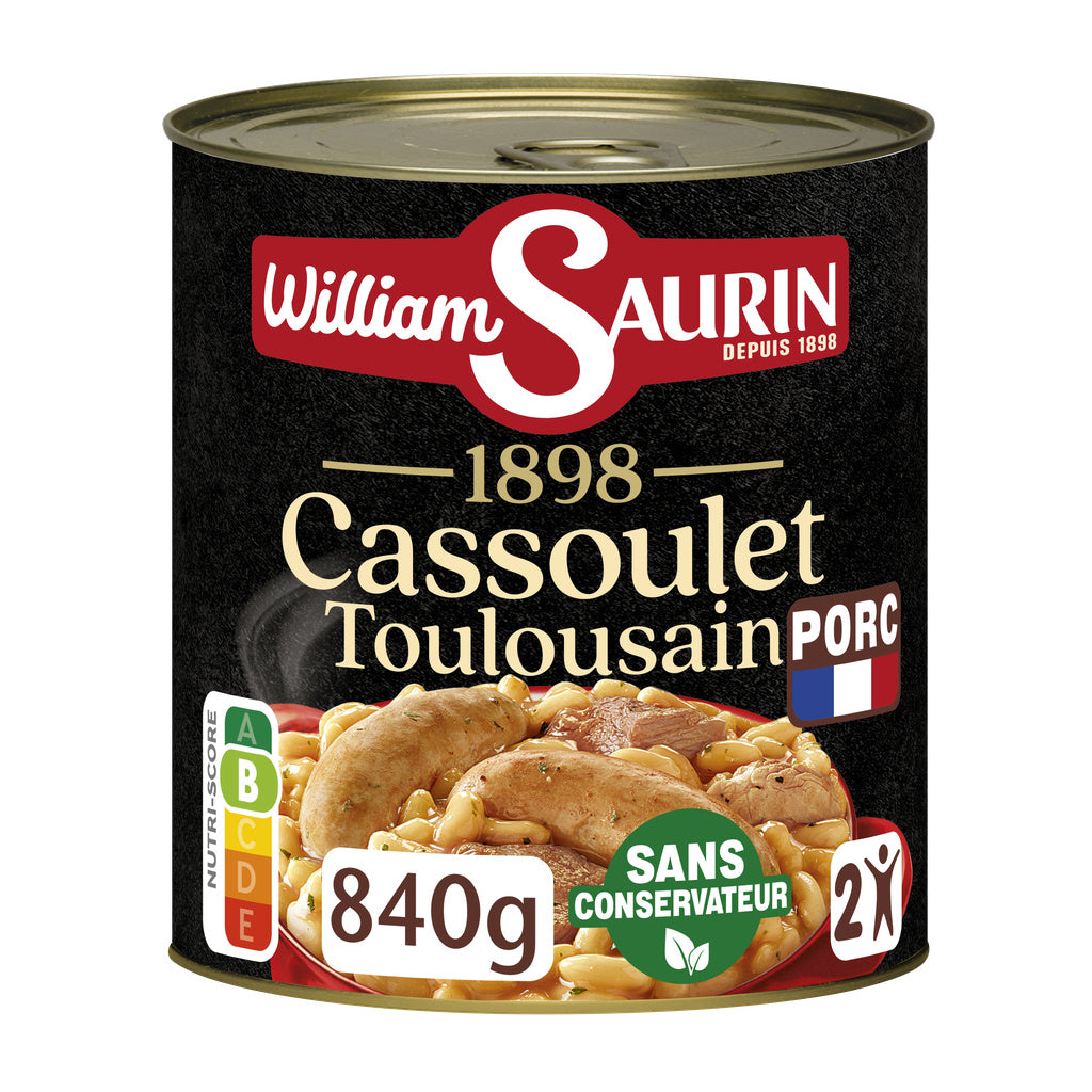 WILLIAM SAURIN Cassoulet Toulousain à la graisse d'oie 840g