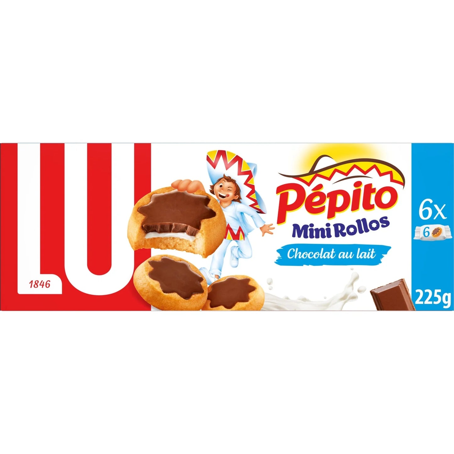 LU Pépito – Mini Rollos Milk Chocolate & Creamy Milk Center 6x37.5g