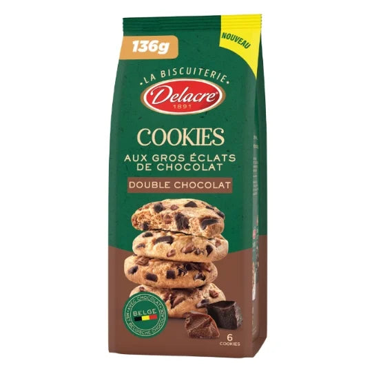 DELACRE La Biscuiterie – Double Chocolate Cookies 136g