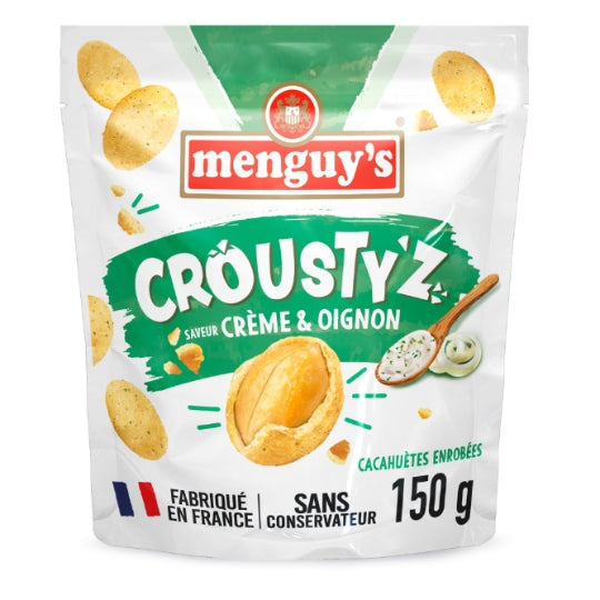 MENGUY'S Cacahuètes Enrobées Croustillantes Saveur Crème et Oignon 170g