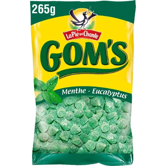 LA PIE QUI CHANTE Gom’s Fresh Mint & Eucalyptus Soft Candies with Acacia Gum 265g