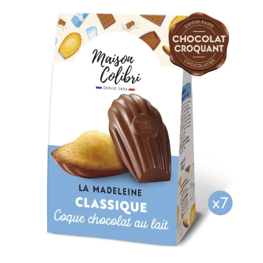 MAISON COLIBRI Classic Madeleines with Milk Chocolate Shell x7