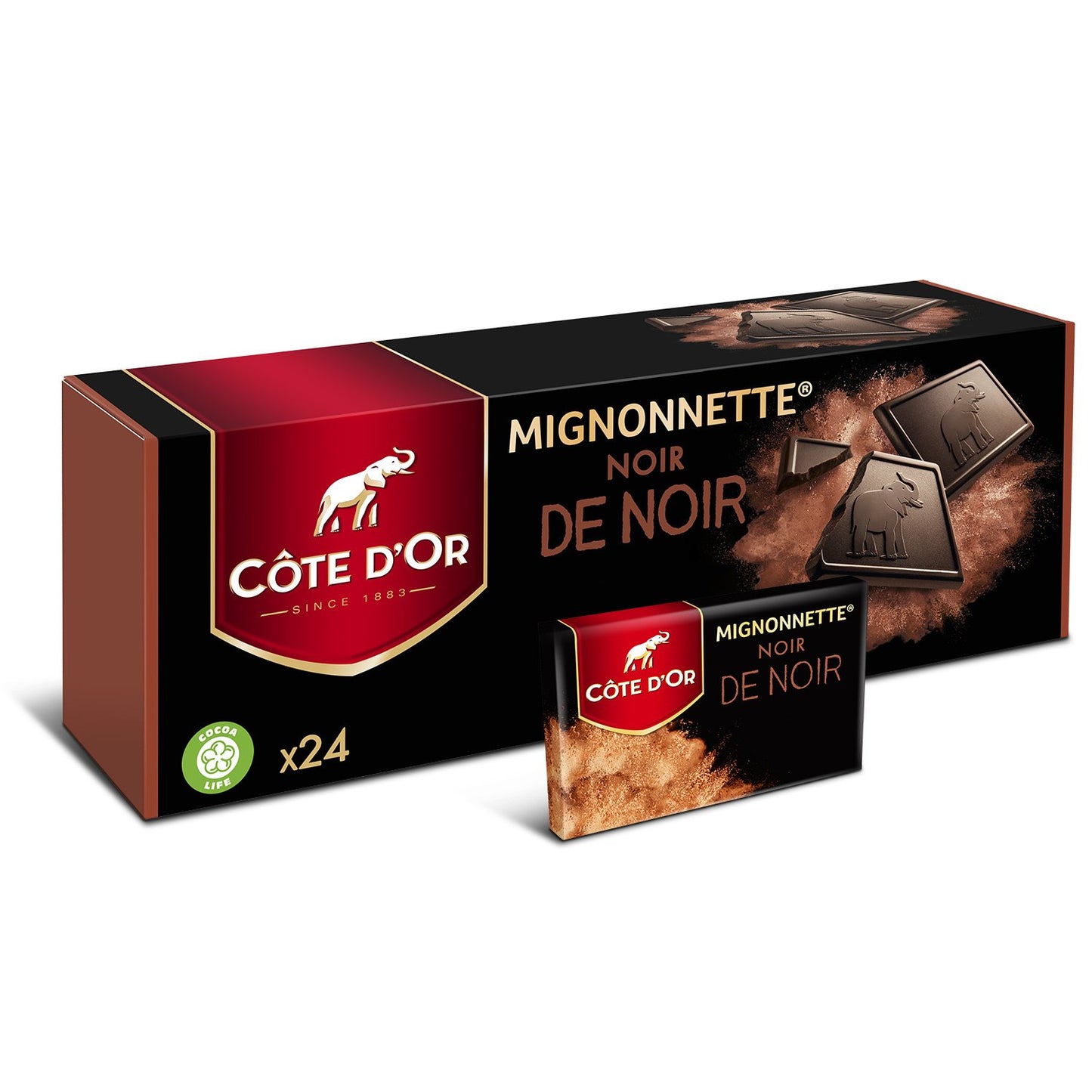 COTE D'OR Carrés Noir Schokolade 240g