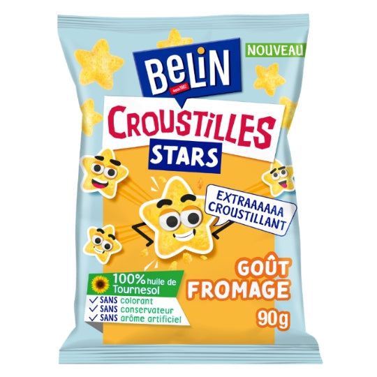 BELIN Biscuits apéritifs gout fromage Croustilles Stars 90g