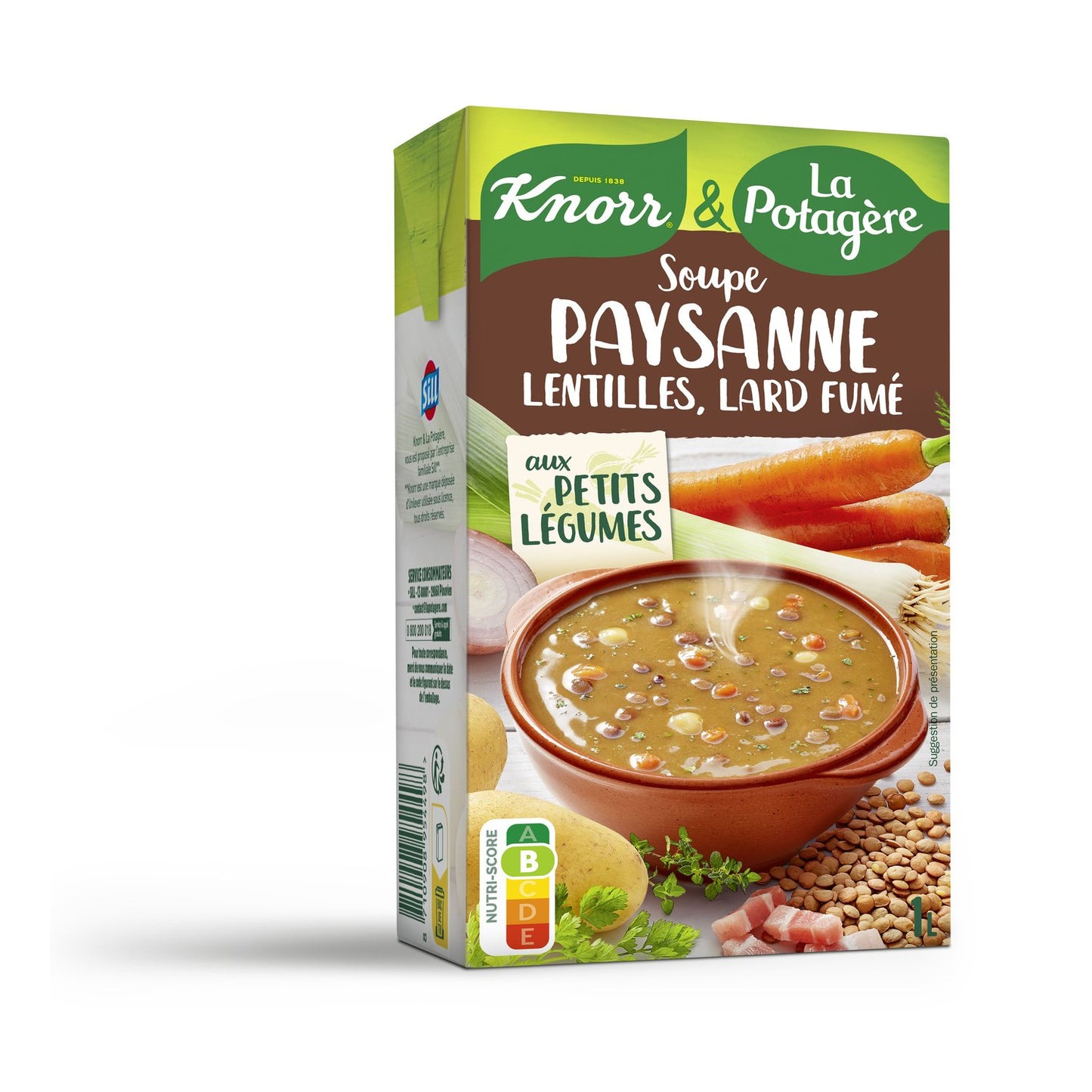 KNORR Bäuerliche Suppe Linsen geräucherter Speck feines Gemüse 1l
