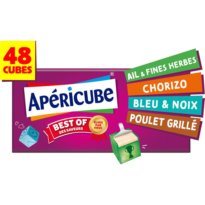 APÉRICUBE Cheese Appetizer Best Of Flavours Box of 48 Cubes – 250g