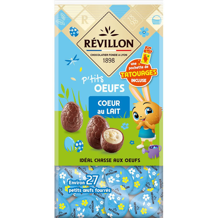 RÉVILLON P'tits œufs chocolat au lait cœur au lait 120g