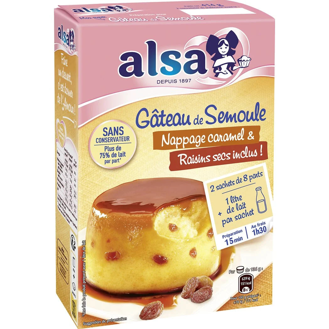 ALSA Grießkuchen-Zubereitung Karamellüberzug 414g