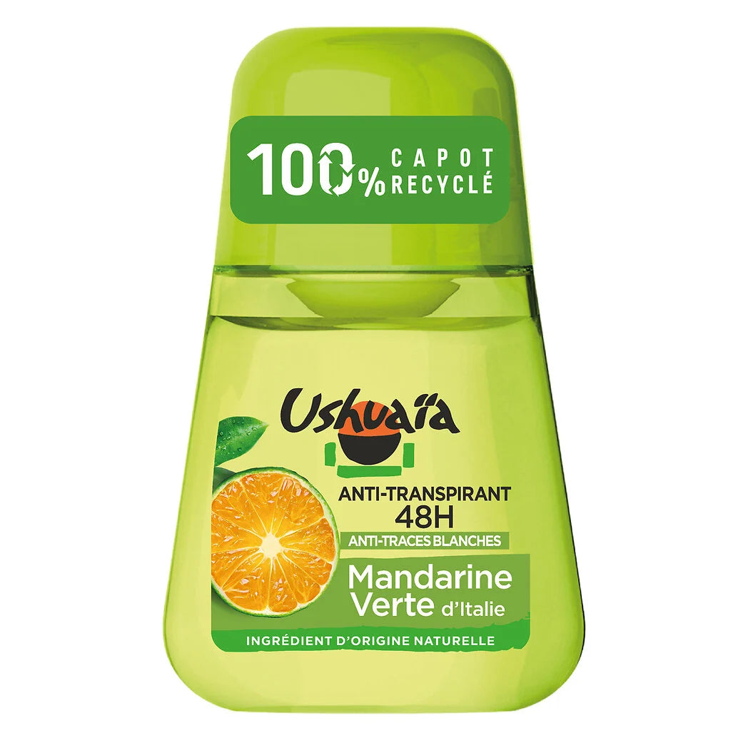 USHUAIA Déodorant anti-transpirant anti traces blanches mandarine verte d'Italie 50ml
