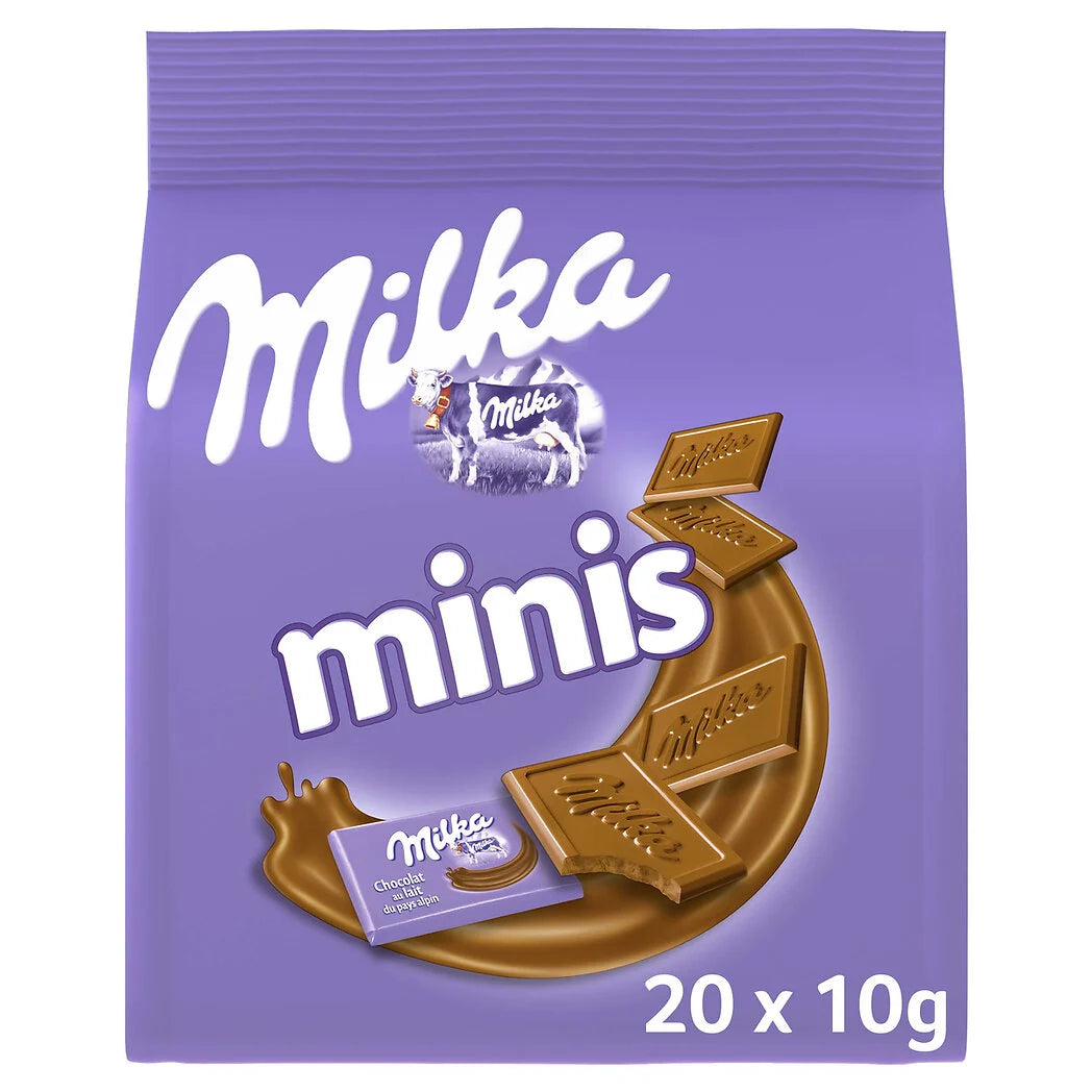 MILKA Carrés chocolat au lait Minis x20 - 200g