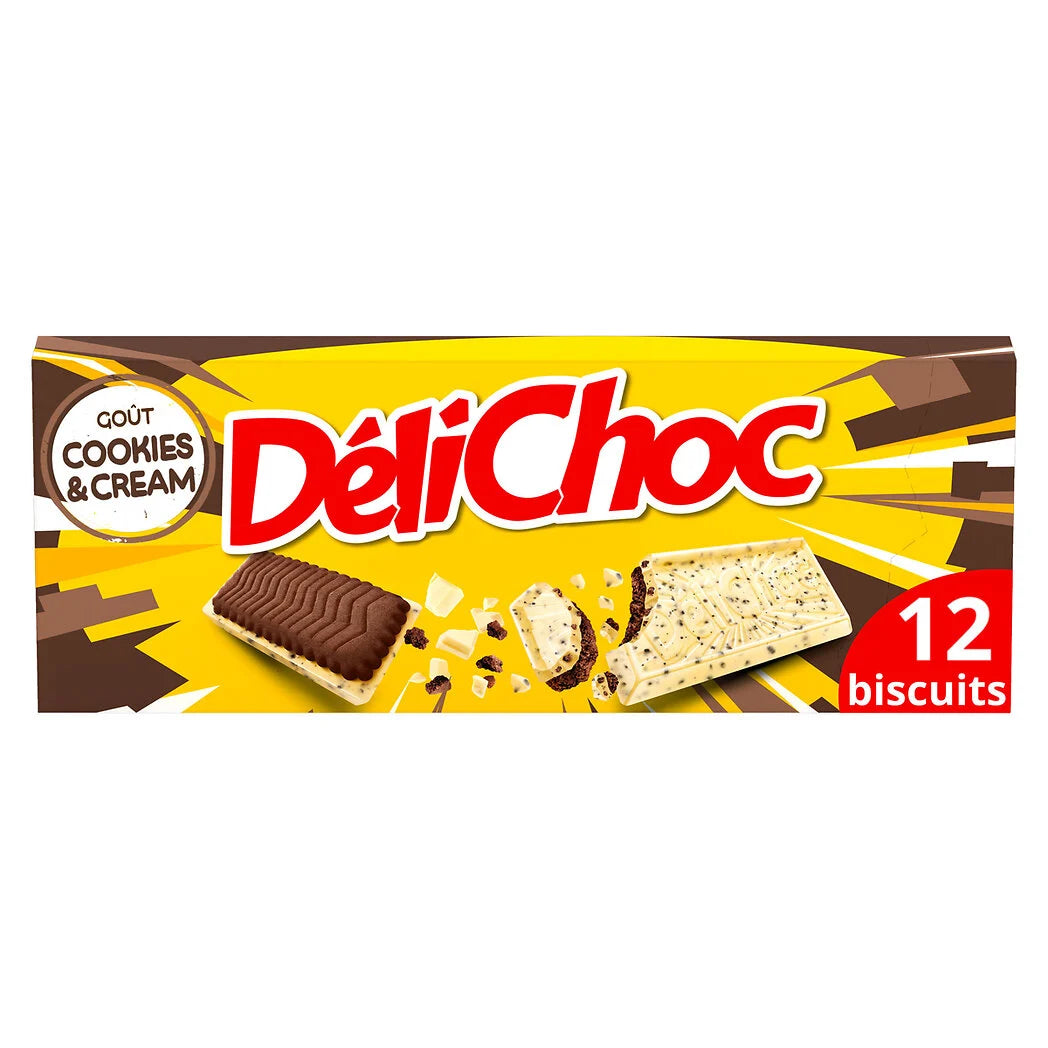 DELICHOC Cookie & Cream Biscuits 150g
