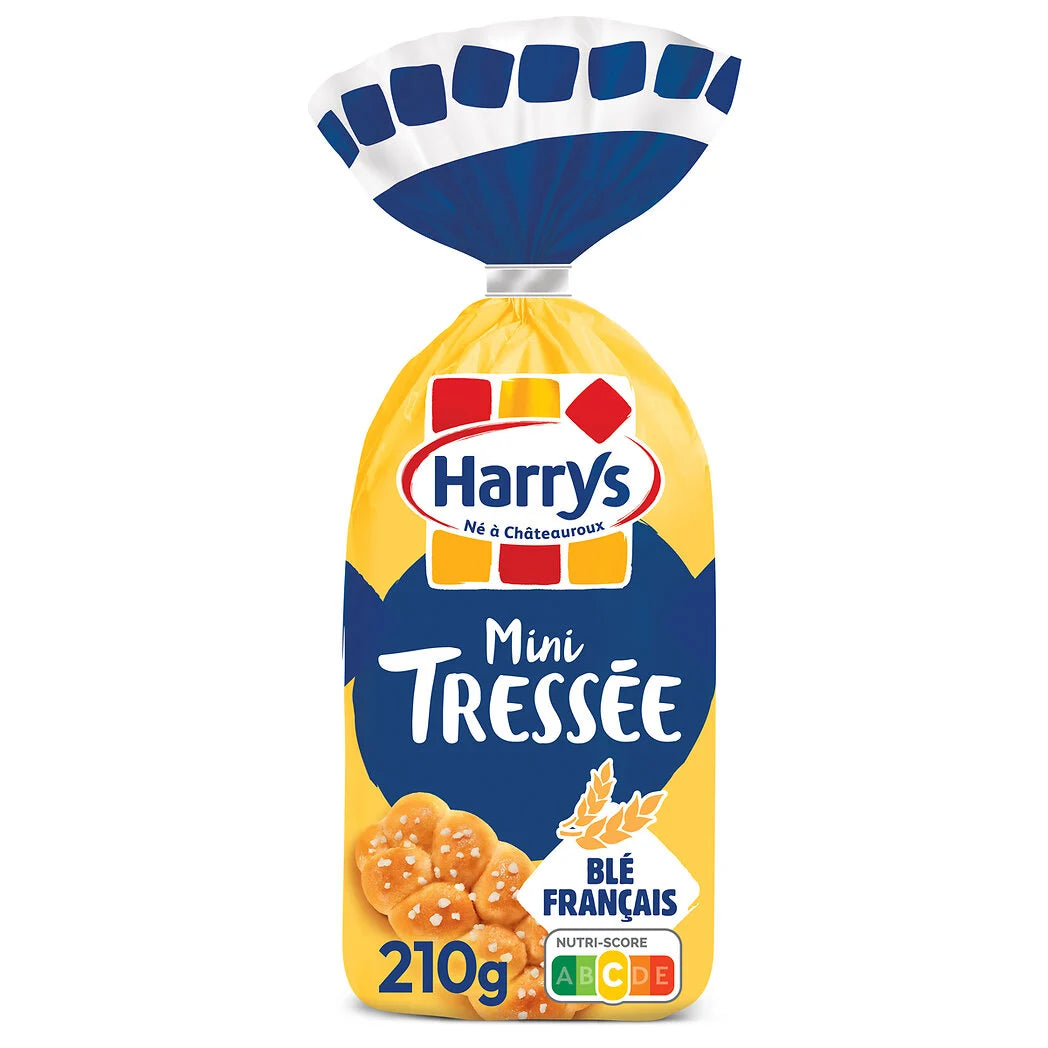 HARRYS Brioche mini tressée nature au sucre perlé x6 - 210g*