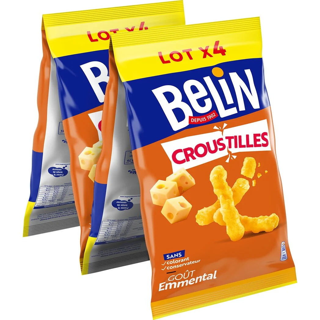 BELIN Croustilles Biscuits apéritif goût emmental 4x138g