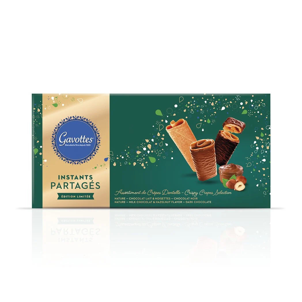 GAVOTTES Assortiments de crêpes dentelles -nature, chocolat noir, chocolat lait noisette 242g