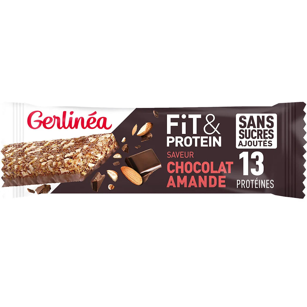 GERLINEA Fit & Prot - Barre protéinée chocolat amande 45g
