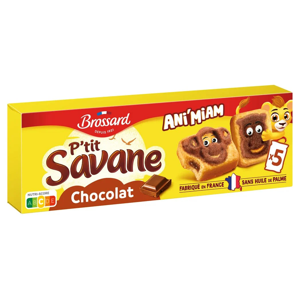 BROSSARD P'tit savane gâteaux fourrés animiam chocolat 150g