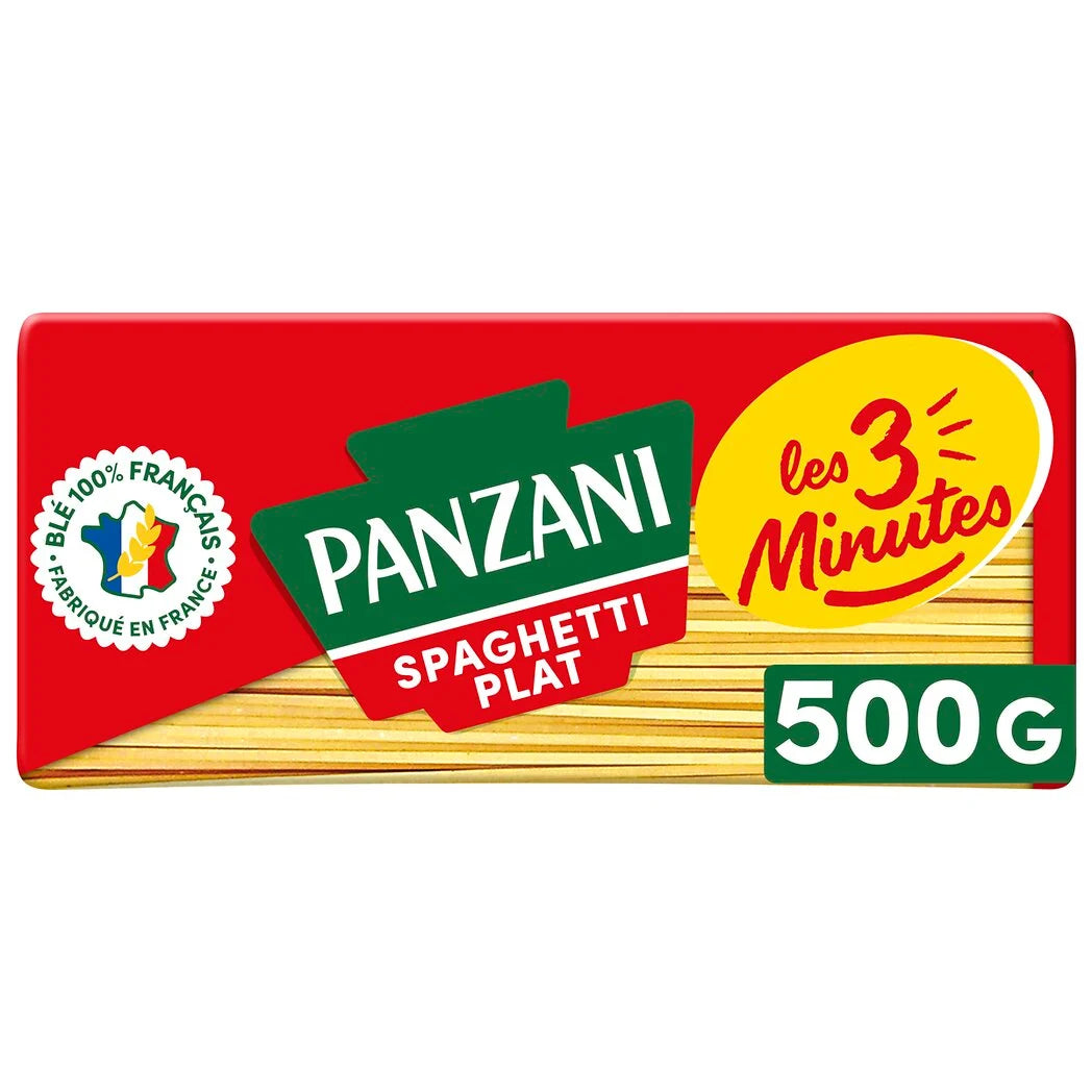 PANZANI Pâtes Spaghetti plat - Les 3 minutes 500g