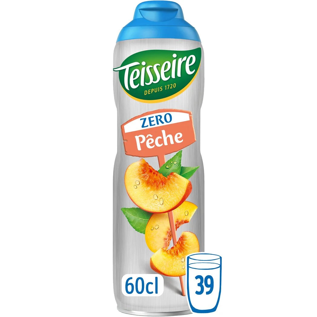TEISSEIRE Boisson concentrée à diluer pêche 0 sucres 60cl