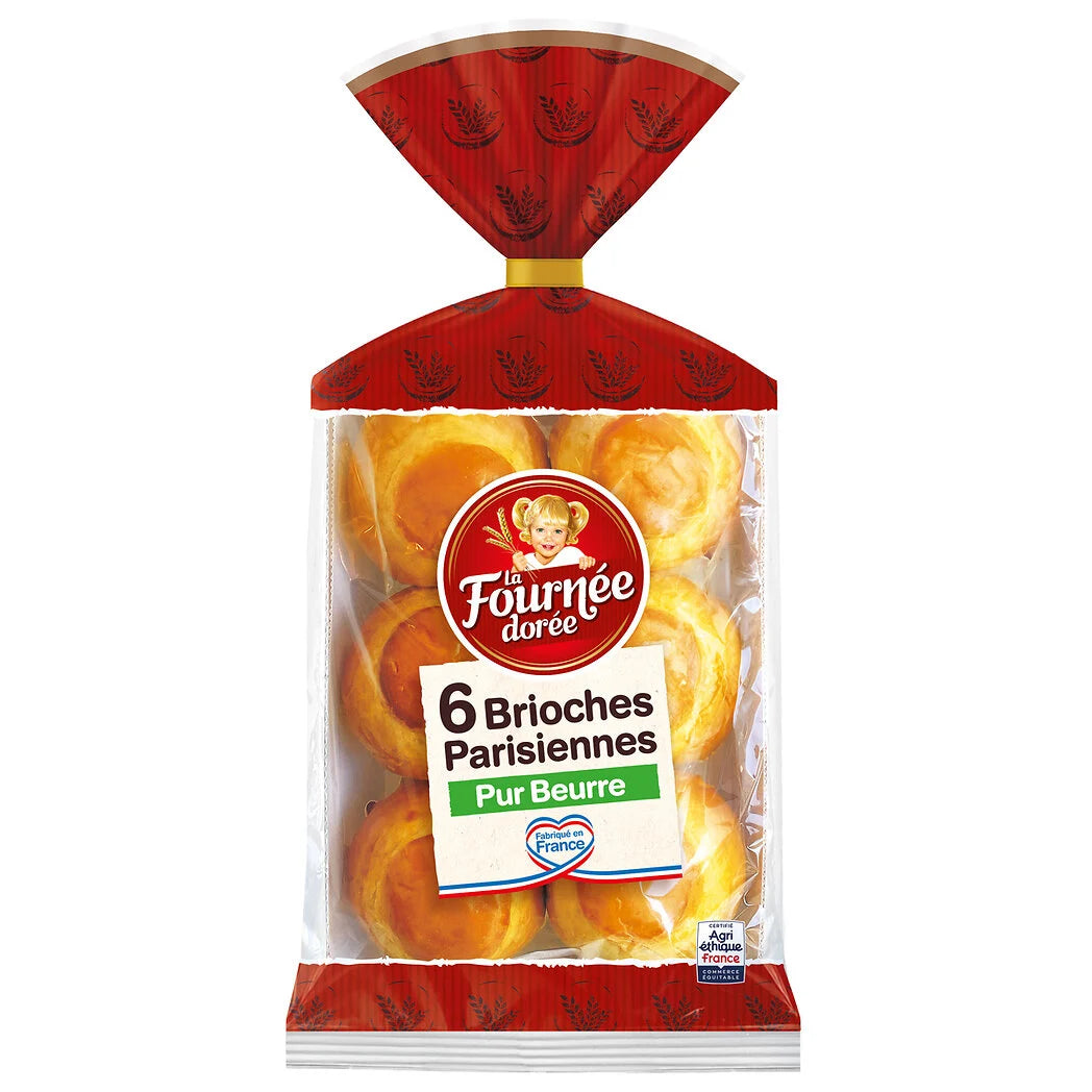 LA FOURNEE DOREE Brioches parisiennes au Beurre x6
