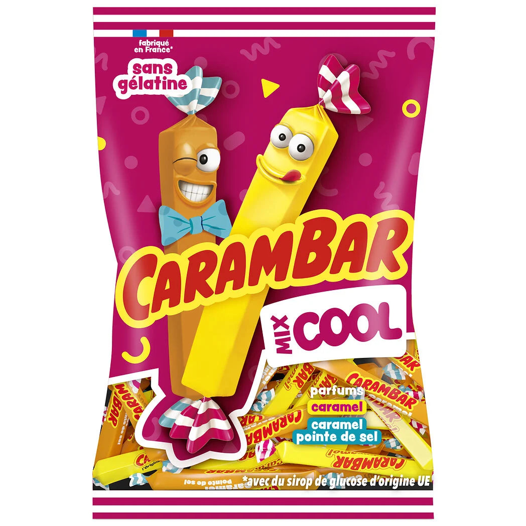 CARAMBAR Bonbons CaraCool parfums caramel ou caramel pointe de sel 380g
