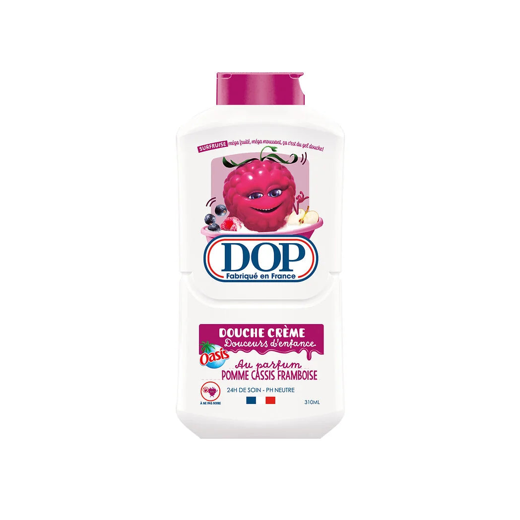 DOP Gel douche crème Douceurs d'enfance parfum Pomme cassis framboise Oasis 310ml