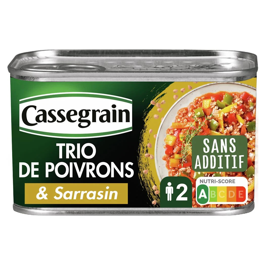 CASSEGRAIN Trio de poivrons cuisinés et sarrasin grillé 375g