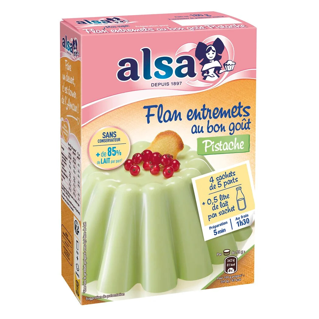 ALSA Zubereitung Flan Entremets Pistazie 4x45g