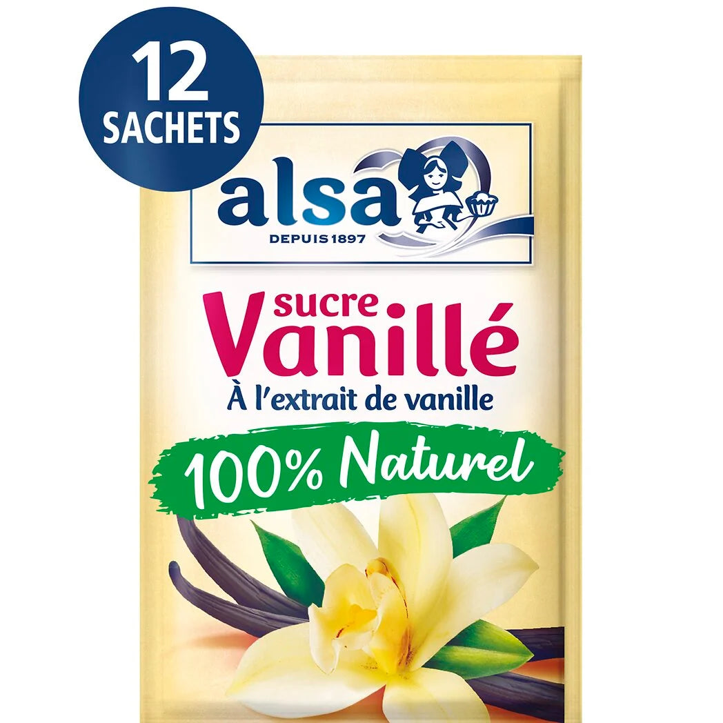 ALSA Vanillezucker mit natürlichem Vanilleextrakt 12x7,5