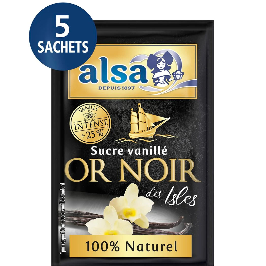 ALSA Vanillezucker Schwarz-Gold 5x40g