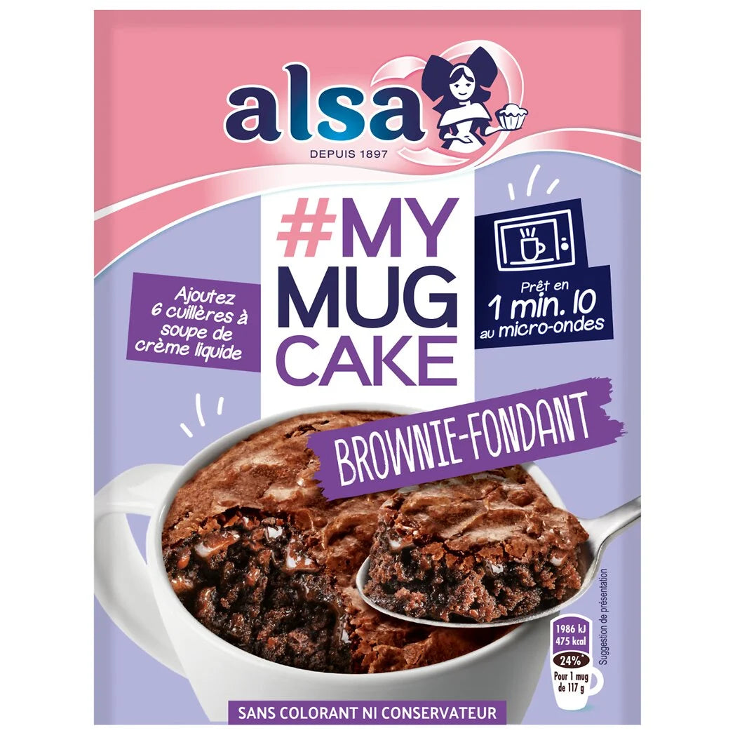ALSA Zubereitung für Brownie-Mug Cake mit flüssigem Kern 70g