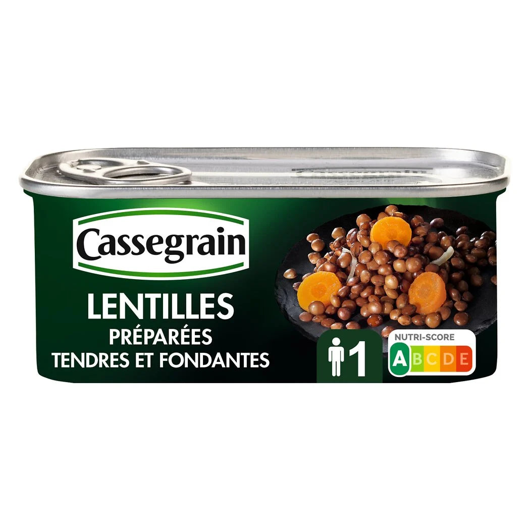 CASSEGRAIN Linsen mit Zwiebeln und Karotten 130g