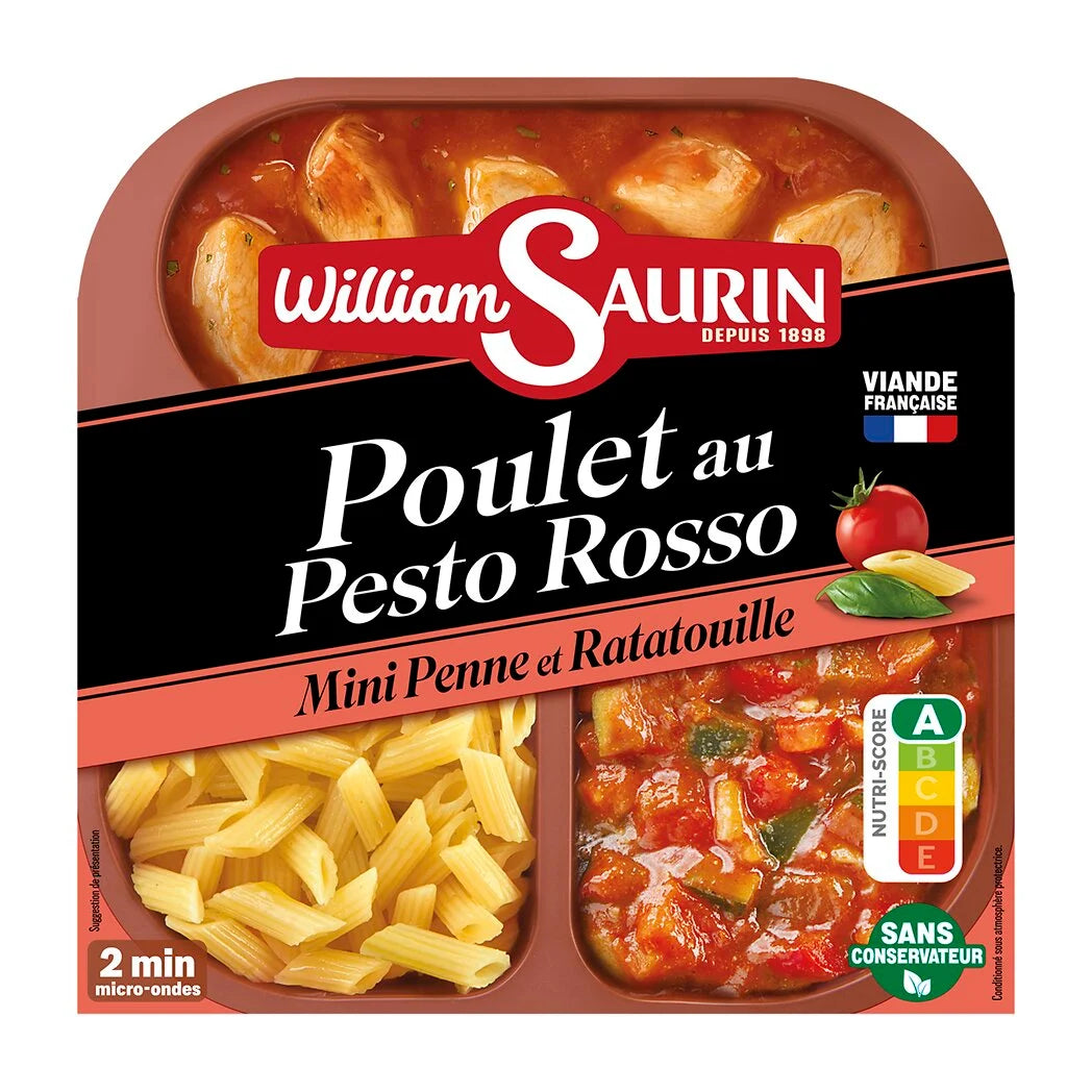 WILLIAM SAURIN Poulet au pesto rosso, mini penne et ratatouille 320g
