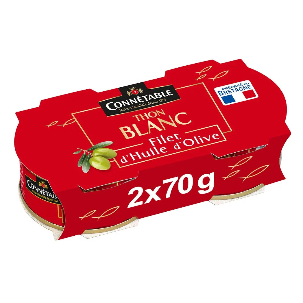 CONNETABLE Thon blanc à l'huile d'olive vierge extra 2x70g