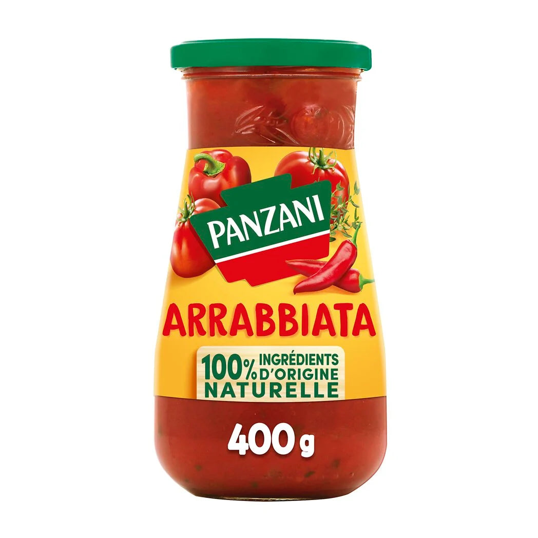 PANZANI Sauce Tomates Arrabiata aux poivrons et piment 400g