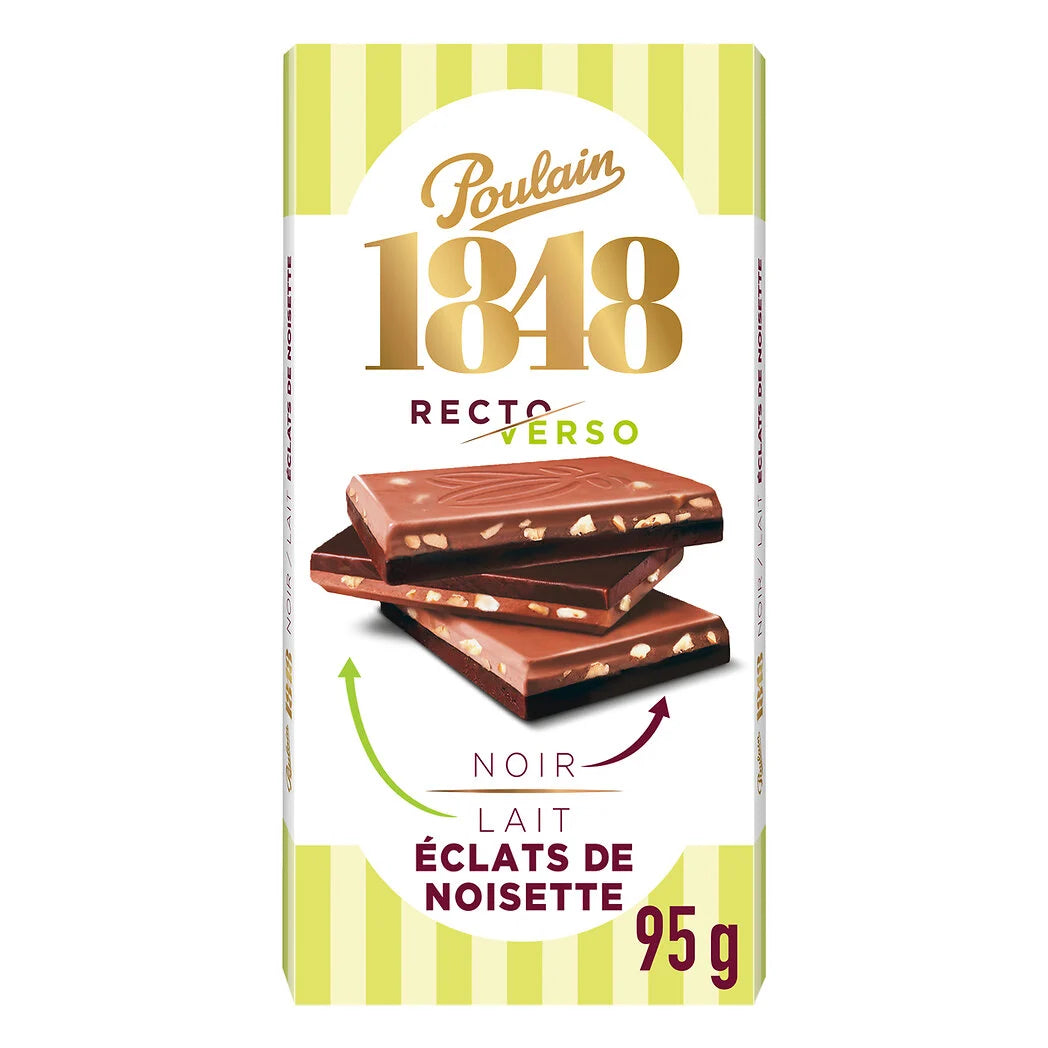POULAIN Dark & Milk Chocolate with Hazelnut Pieces 95g