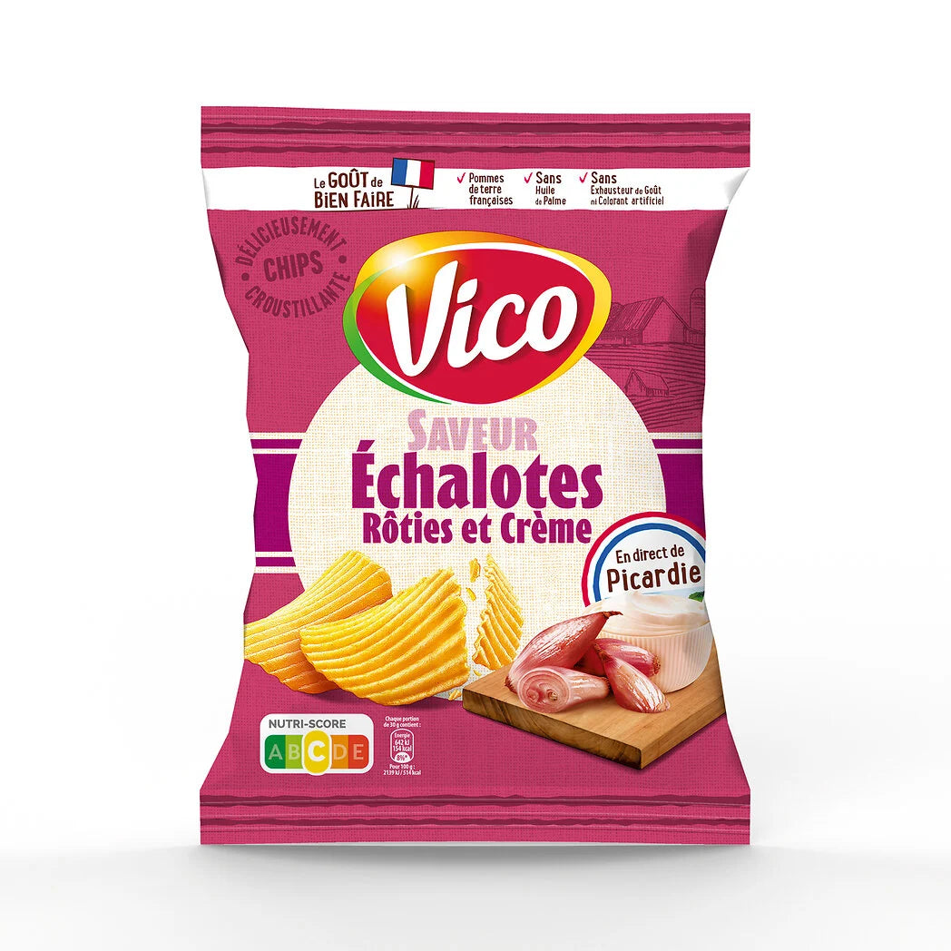 VICO Chips ondulées saveur échalotes rôties et crème 120g