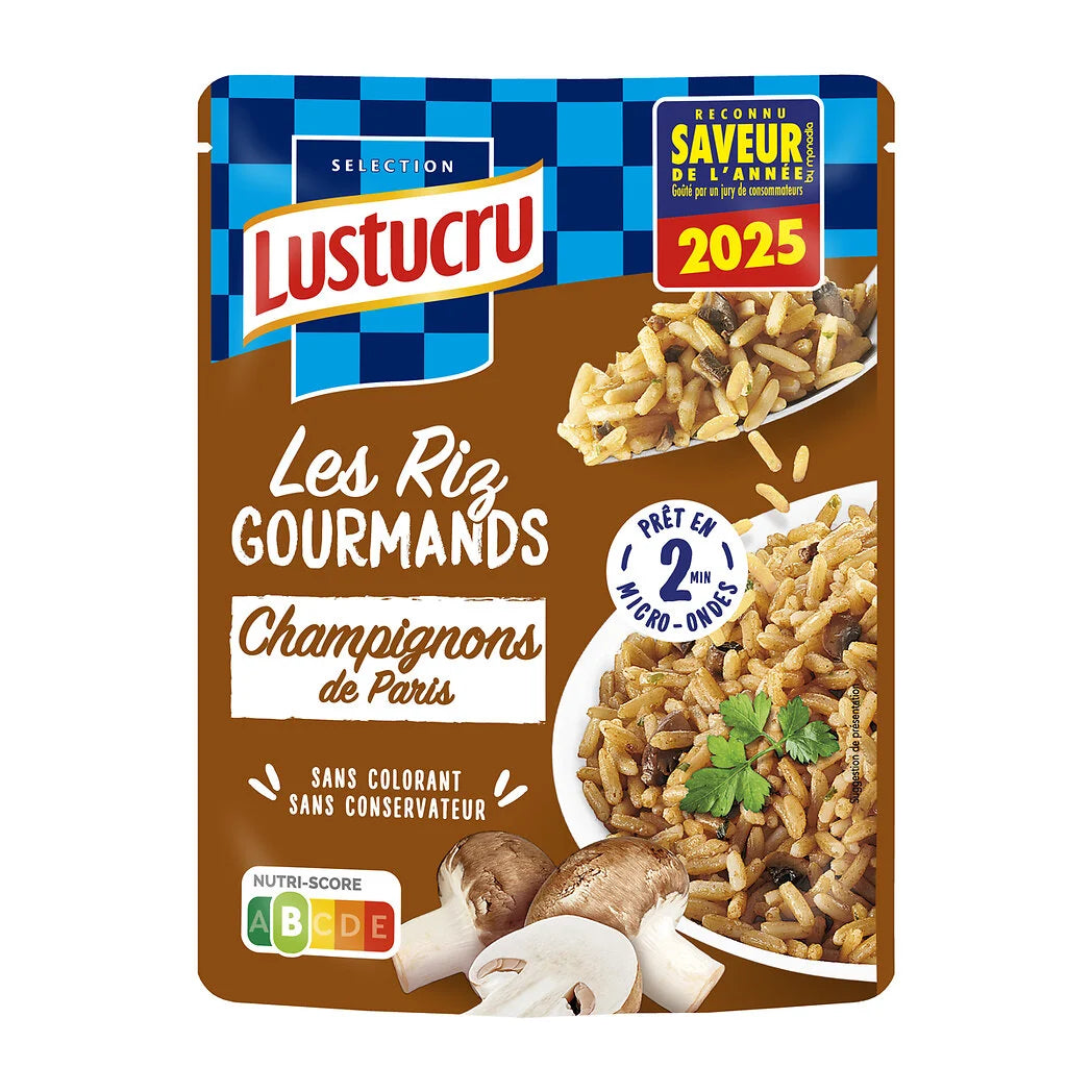 LUSTUCRU Riz cuisiné aux champignons de paris 220g
