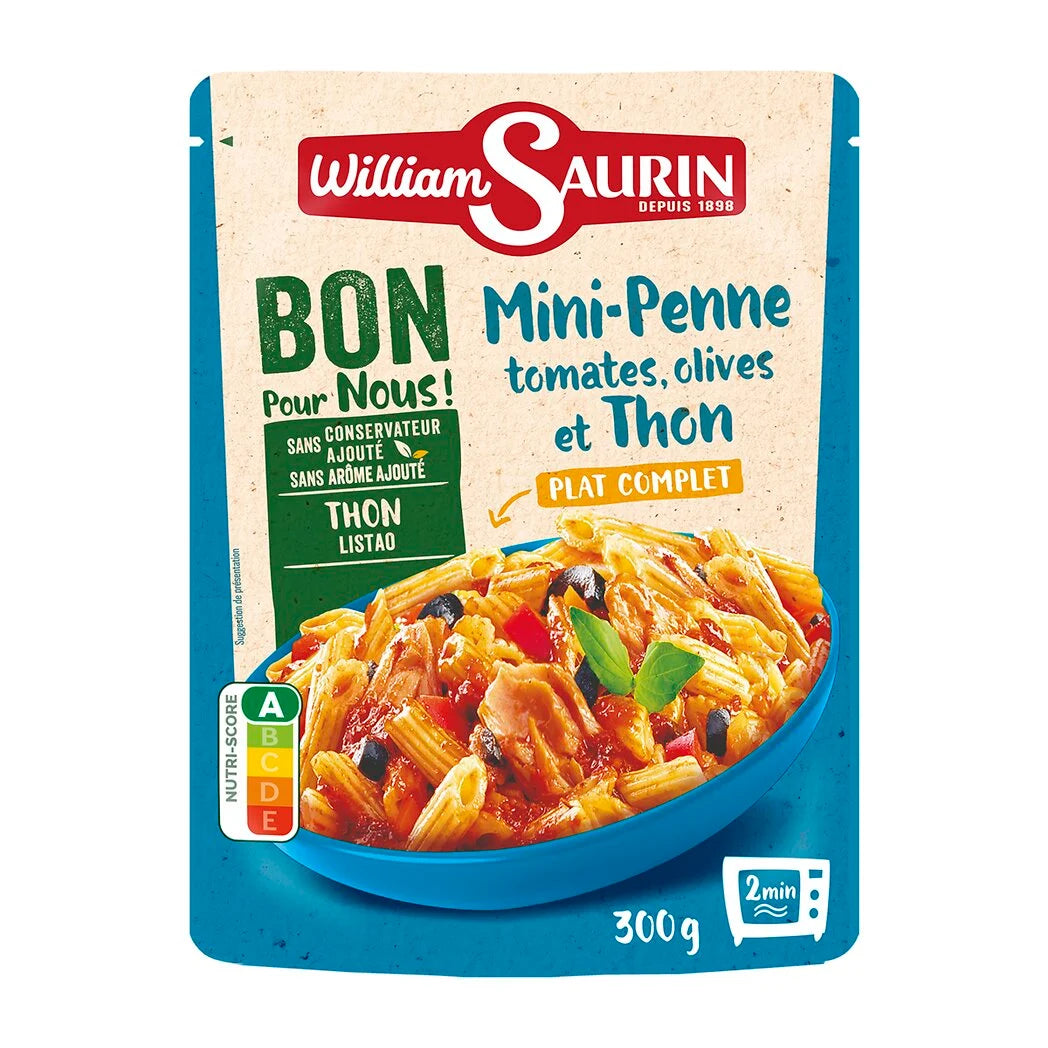 WILLIAM SAURIN Mini penne aux tomates, olives et thon 300g