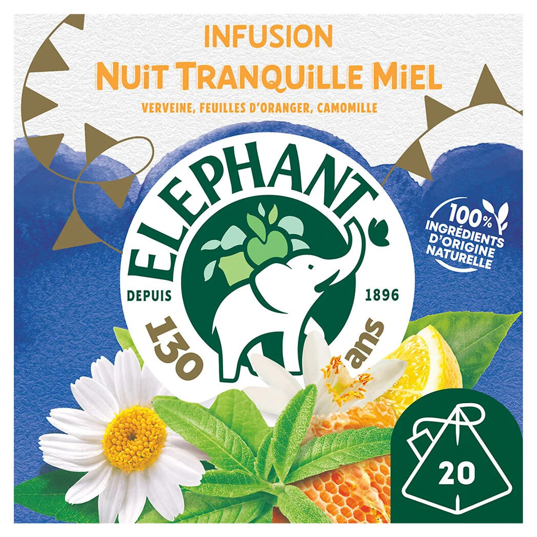 ELEPHANT Infusion nuit tranquille miel x20