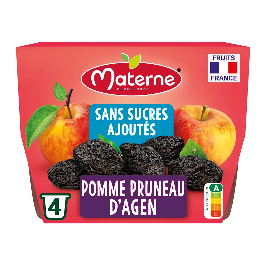 MATERNE Purée sans sucres ajoutés pomme pruneau 100g