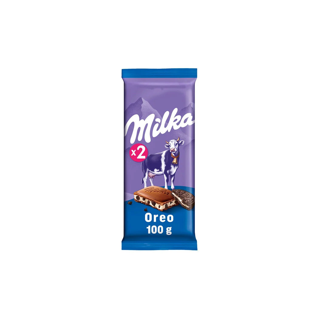 MILKA Chocolat au lait aux morceaux de biscuits Oreo 2x100g
