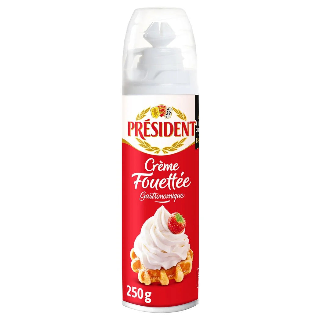 PRESIDENT Crème fouettée ferme et onctueuse entière 241ml