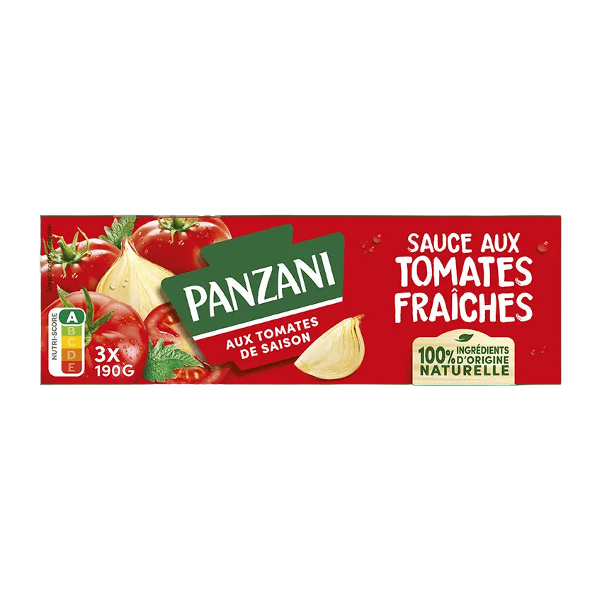 PANZANI Fresh Tomato Sauce (Natural Origin Ingredients) 3x190g – 570g