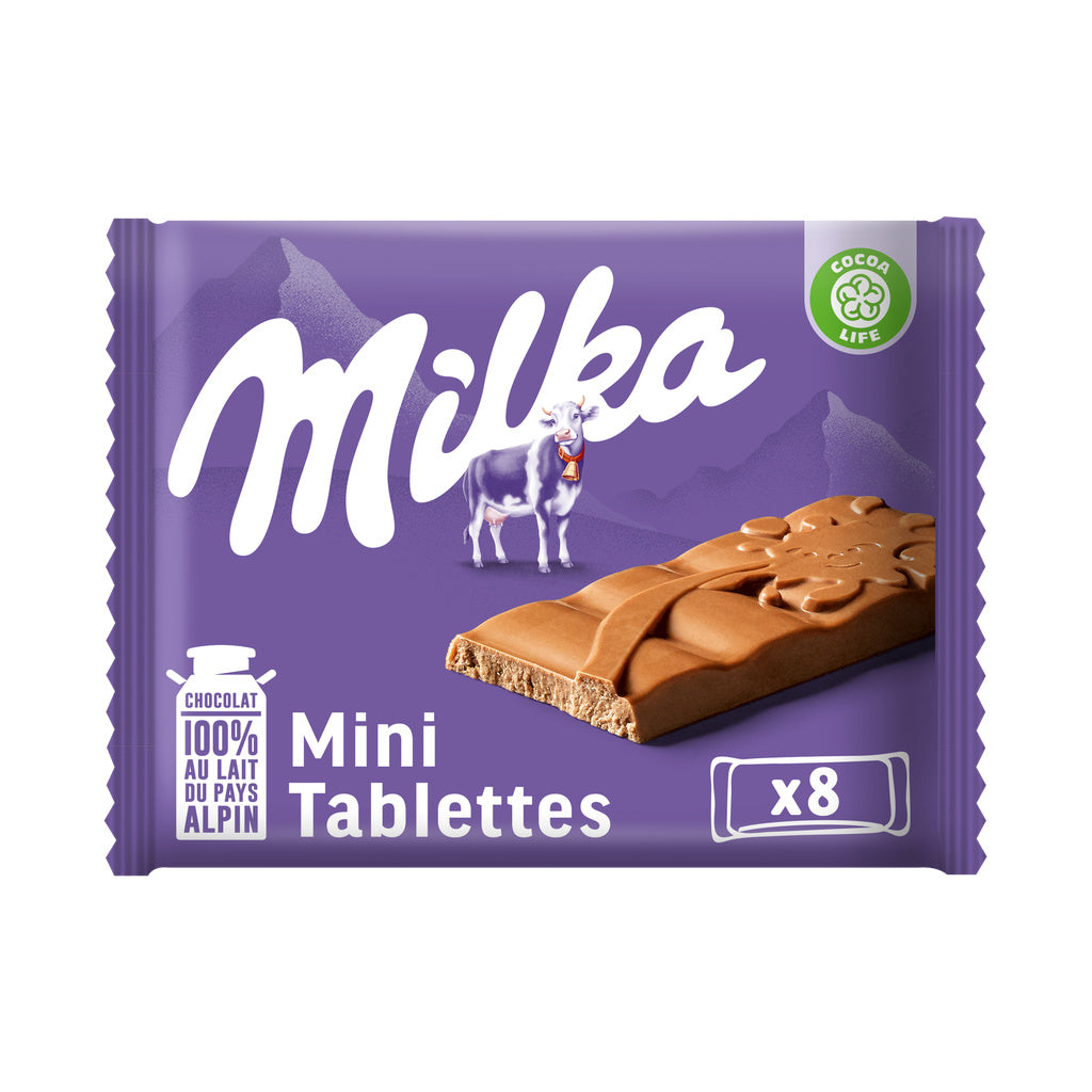 MILKA Mini tablettes chocolat au lait 8x25g - 200g