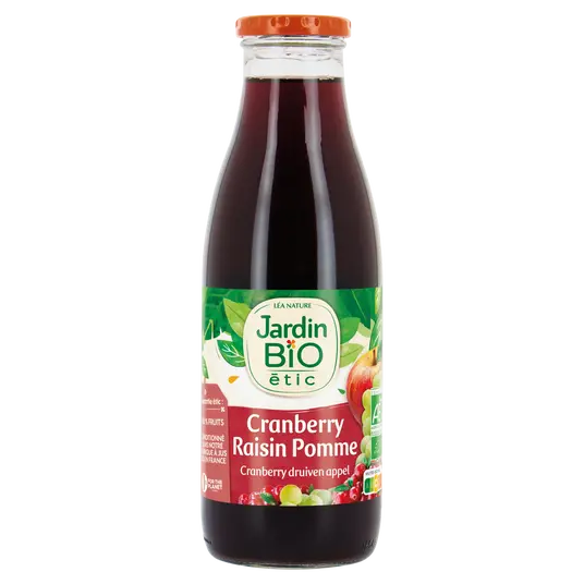 JARDIN BIO Organic Cranberry Grape & Apple Juice 75cl