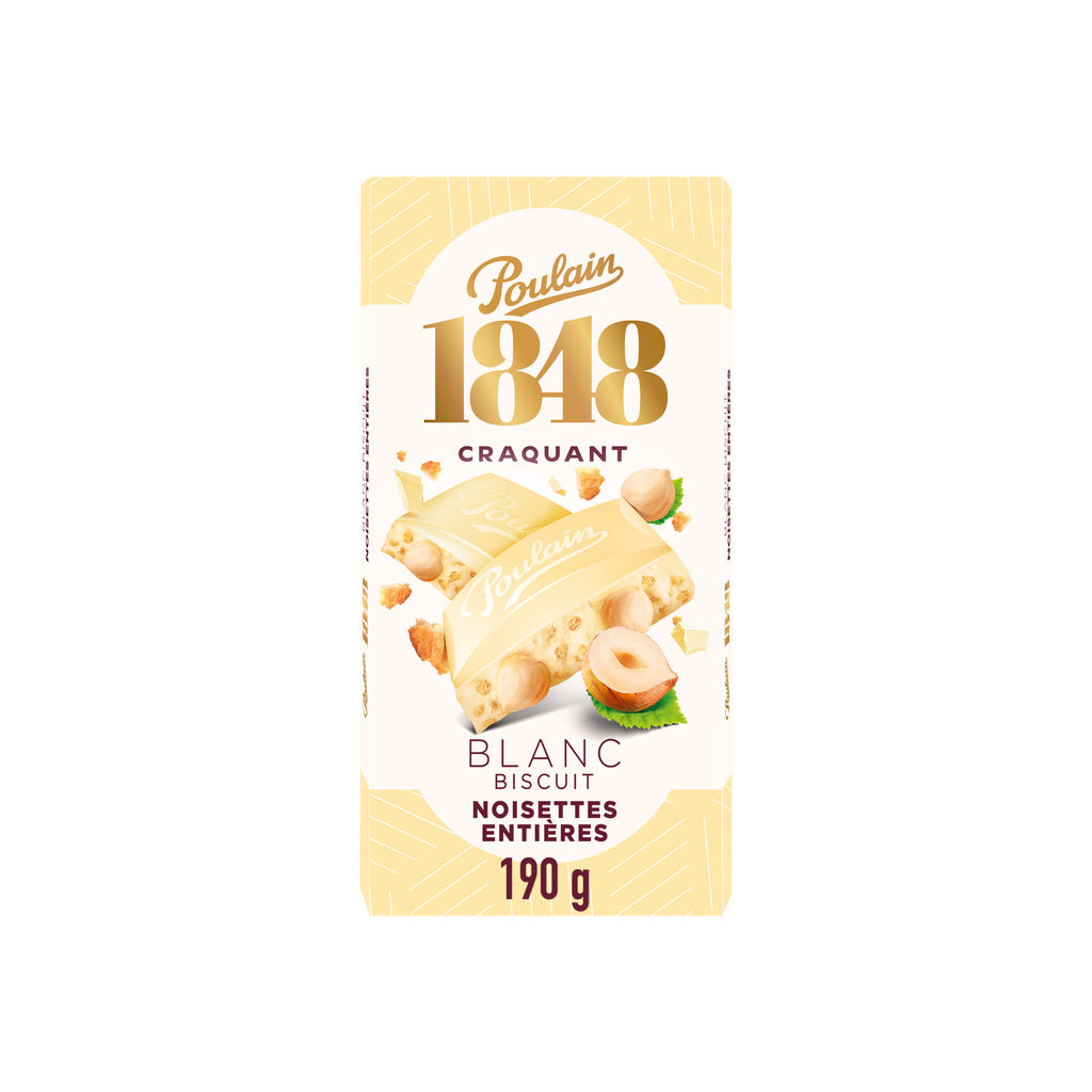 POULAIN White Chocolate with Whole Hazelnuts & Biscuit 190g