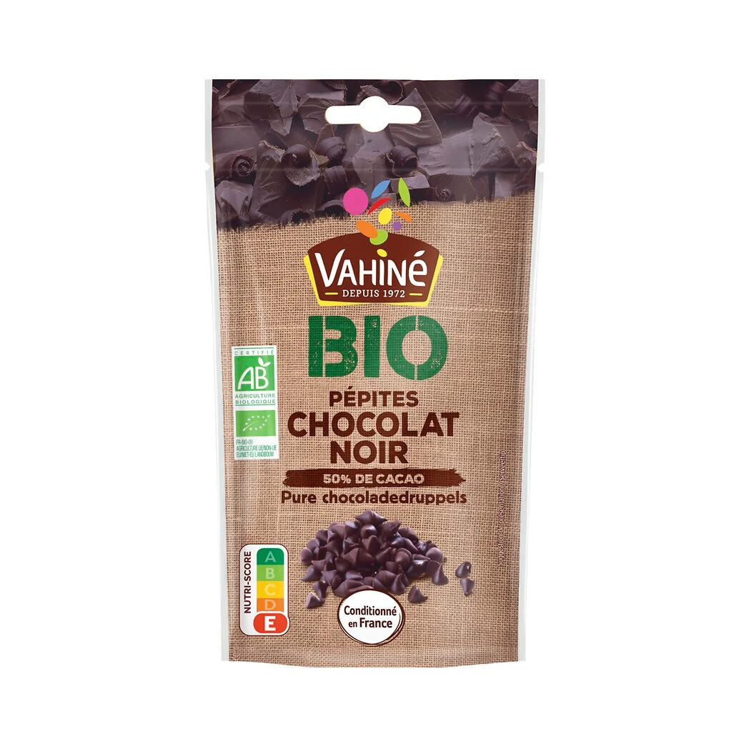 VAHINE Organic Dark Chocolate Chips 100g – Fairtrade Baking Chocolate