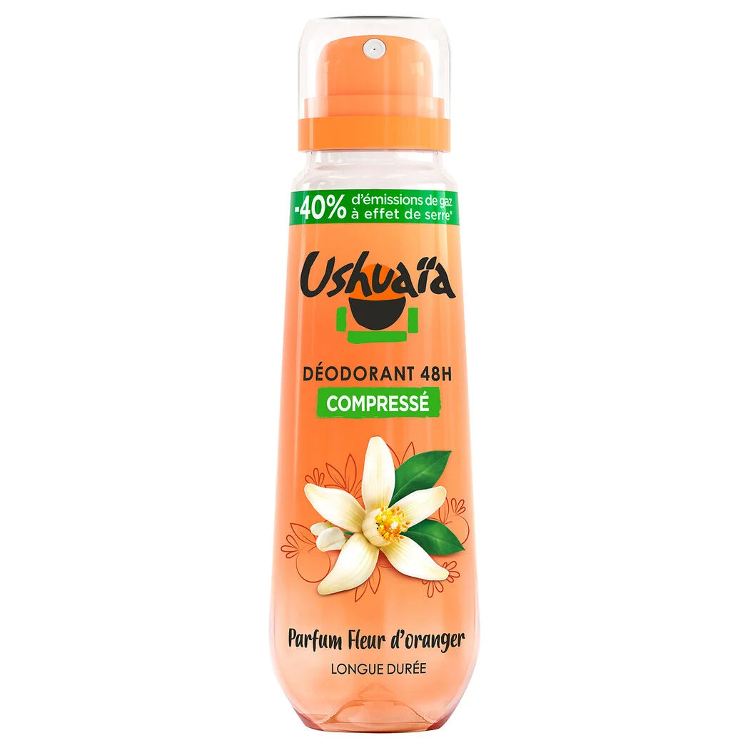 USHUAIA Déodorant Spray Compressé Fleur d'Oranger 100ml