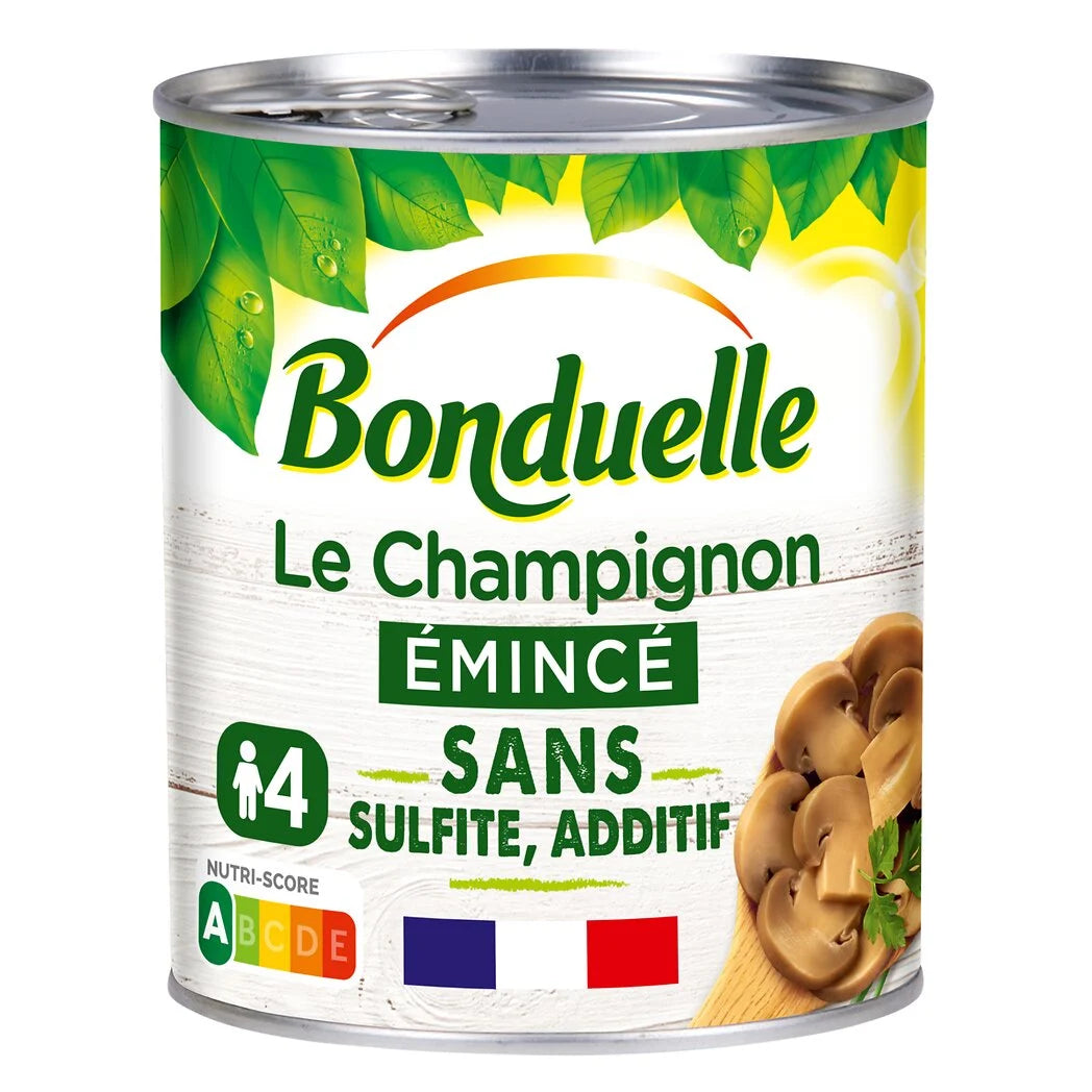 BONDUELLE Geschnittene Pilze ohne Sulfite und Konservierungsstoffe 460g